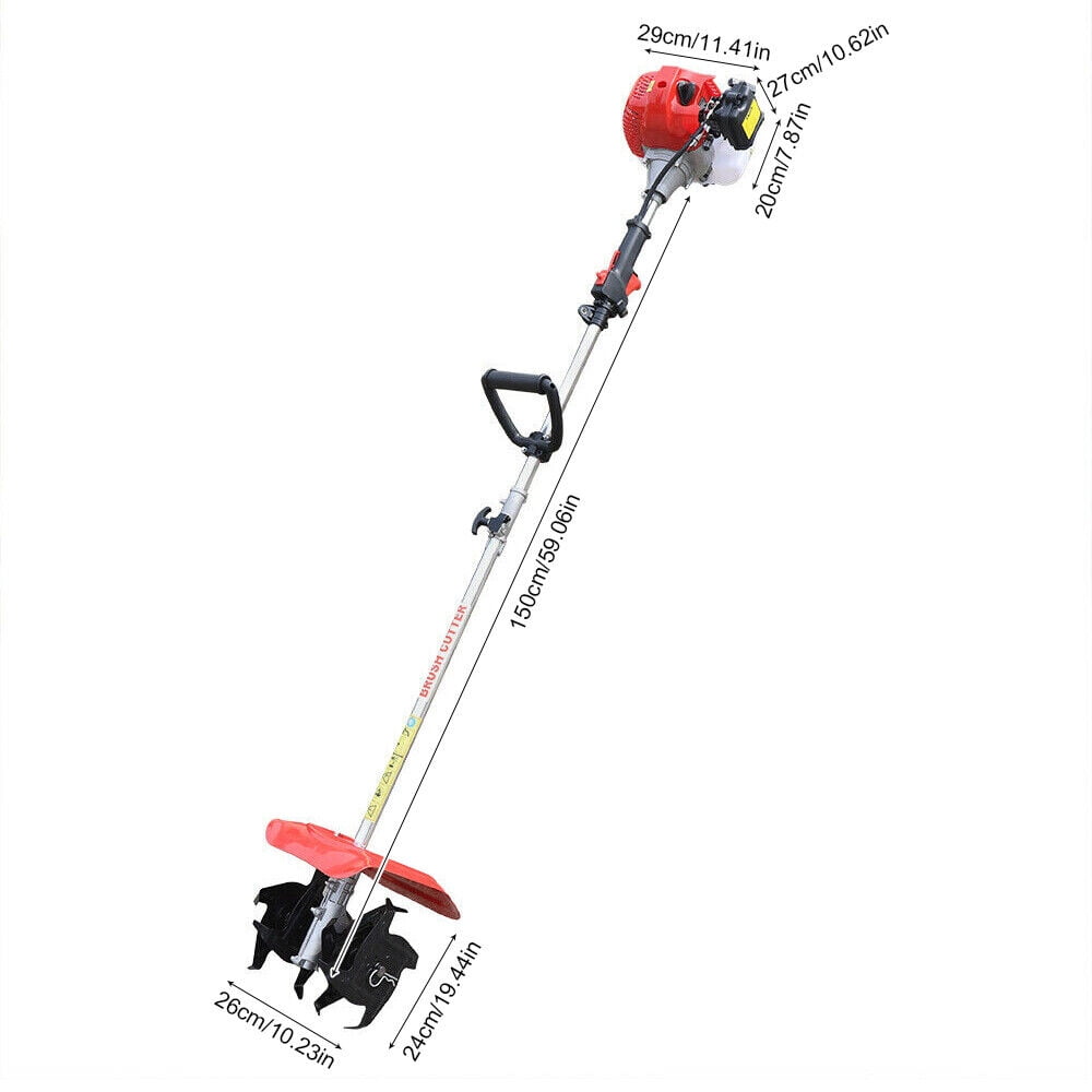 Garden Tiller Cultivator 52CC 2 Stroke Gasoline Powered Land Cultivator Yard Tiller Rototiler for Garden Lawn Digging Weed Removal Soil Cultivation