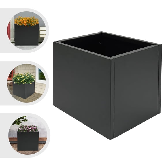 Steel 32‑Inch Cube Planter Box, Floor‑Standing Large Garden Planter, Easy‑to‑Assemble Indoor Outdoor Plant Container for Patio Deck Porch