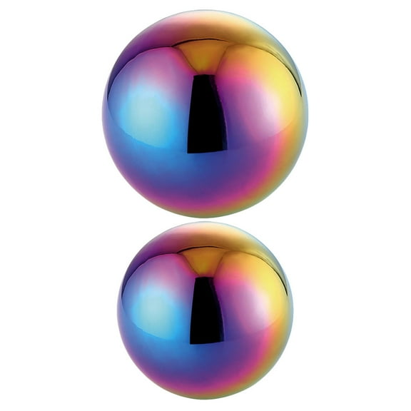 Garden Reflector Spheres Outdoor Decor Globe Stainless Steel Smooth Hollow Ball Reflective 2 Pcs