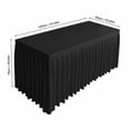 thumbnail image 3 of 4FT Black Pleated Skirt Tablecloth for 120x60x75cm Tables, Wrinkle Resistant Polyester Rectangular Table Cover with Elegant Ruffled Drop for Banquet & Event Decor, 3 of 6