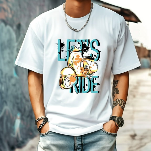 Men's T Shirt Round Neck Patterned Tee Summer New Sports Shirt Vintage Style Gift for Friends XS
