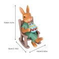 thumbnail image 4 of Figura de conejito de Pascua, mecedora, resina pintada a mano, tamaño perfecto, estatua de conejito de Pascua para jardín, Patio, 4 of 8