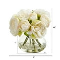 thumbnail image 2 of Nearly Natural White Peony Artificial Flower Arrangement in Vase, 2 of 5