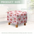 thumbnail image 5 of Jiueut Rose Strawberry Heart Print Footstool Slipcover, Washable Ottoman Sofa Decoration Stretch Square Furniture Protection for Footrest Sofa Valentine's Day Decor, 5 of 7