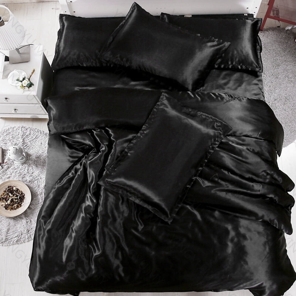 Reliable Bedding 100% Silk Satin Comforter, Silky Soft Quilt Luxury Hotel Quality Bedding Comforter Blood Red , Box Stitched, 300 GSM, Lightweight & Cozy Bedding For Better Sleep (Full/Queen, 90x90)
