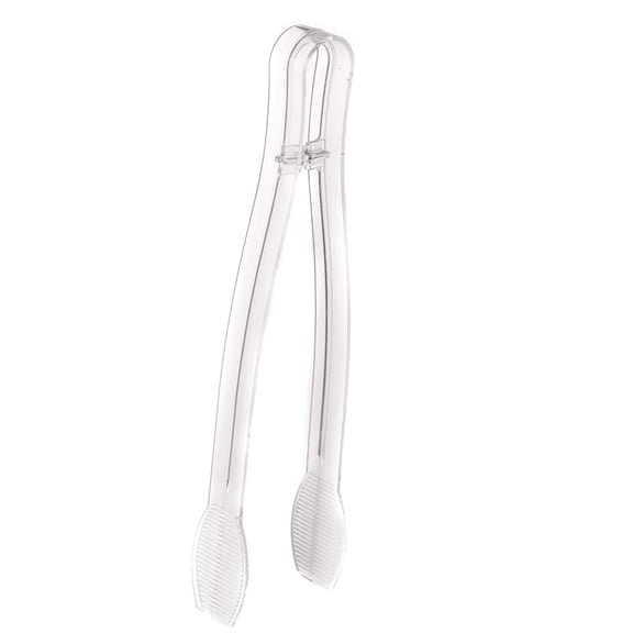 EcoQuality Clear Plastic Food Tongs, 9 Inches, Serving Utensil for Salads, Buffets, Catering, Bakery and BBQ, 3 Pack