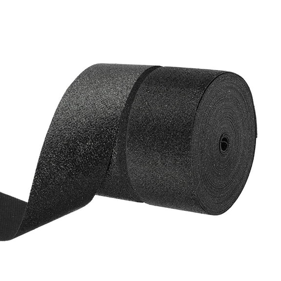 2 Rolls Metallic Glitter Ribbon Roll, 2/3 Inch x 10 Yards Sparkly Glitter Ribbon for Gift Wrapping Crafts Holiday Wedding Birthday Party Decoration Floral Bouquet, Black