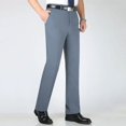 thumbnail image 3 of Pantalones de traje para hombre, color caqui, para negocios, drapeados, con cinturón, fluidos, ajustados, de cintura alta, para uso social, estilo vintage, 3 of 5