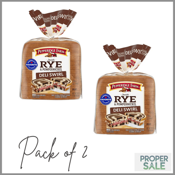 Pepperidge Farm Jewish Rye & Pumpernickel Deli Swirl Bread, 16 oz. Bag ( pack of 2 )