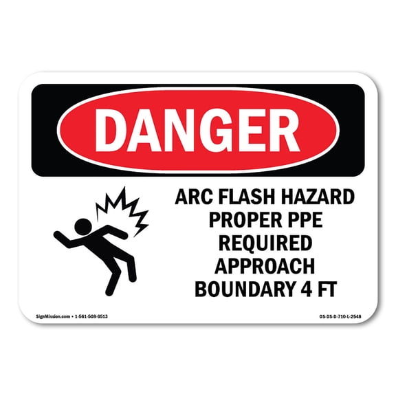 OSHA Danger Sign - Arc Flash Hazard Proper PPE | Decal | Protect Your Business, Construction Site, Warehouse & Shop Area | Made in The USA