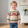 thumbnail image 2 of Splozh Winter Infant Knitted Sweater Christmas Tree Top Boys' Christmas Warm Sweater,Khaki,9-12 Months, 2 of 9
