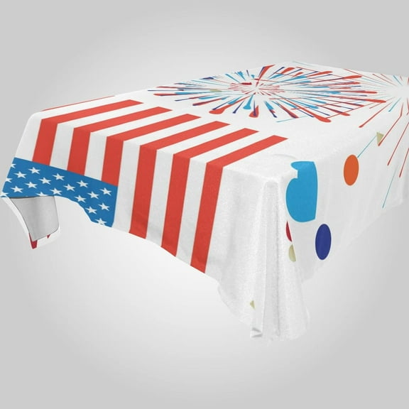 SKYSONIC Independence Day Rectangle Tablecloth Spill-Proof Polyester Table Cloth Table Cover for Kitchen Dining Picnic Holiday Party Decoration,60x120 Inch