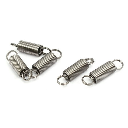 

0.5mmx5mmx20mm 304 Stainless Steel Tension Springs Silver Tone 5pcs