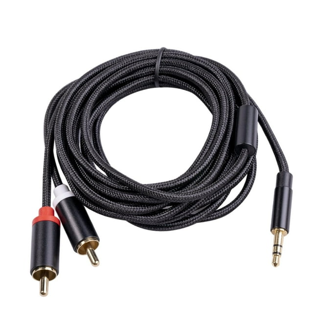 Cable RCA 1/1,8/3m 2 RCA Aux Cable de sonido Cable de 3,5 mm Conector estéreo a 2RCA Conector de de teléfono para altavoces, reproductor de Yotijar Cable divisor de audio RCA