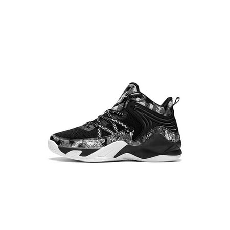 

Daeful Boys Breathable Shock-absorbing High Top Shoes Atheletic Wear Resistant Lace Up Flats Durable Sneakers
