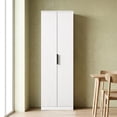 thumbnail image 4 of Ktaxon 70" Tall Kitchen Pantry with Fluted Doors, Modern Food Pantry Cabinet with Adjustable Shelves Storage Closet Kitchen Hutch, White Fluted, 4 of 7