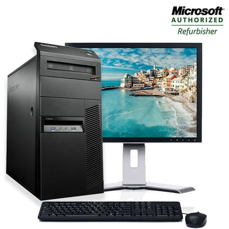 Lenovo ThinkCentre Desktop Computer Bundle With Intel Core i3 Processor 4GB RAM 250GB HD DVD Wifi Windows 10 with a 19" Monitor Keyboard and Mouse - Refurbished