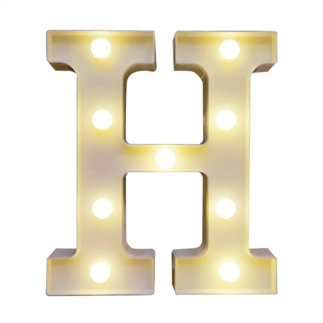 Amdohai Alphabet LEDs Light Standing Letters Sign with Bulbs Night Lamp Warm White Constant Bright Light Effect 2 * AA Cell Operated IP54 Water Resistance for Birthday Christmas Wedding Home Party Bar