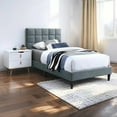thumbnail image 4 of EBQOSK Single Tufted Upholstered Platform Bed Frame with Headboard Gray Twin, 4 of 7