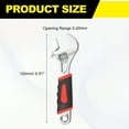thumbnail image 2 of Uxcell Adjustable Wrench 6" High Carbon Steel Industrial Wide Jaw Wrench Adjustable Repairs Spanner Tool with Graduated Scale for Home Garage Workshop Plumbing, Red-Black, 2 of 7