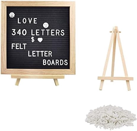 Felt Letter Message Board 340 Letters,Letter Board Sign with Stand, 10X10 Inch for Baby & Pregnancy Announcement Sign,for Party Home Decor