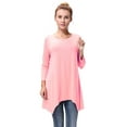 thumbnail image 4 of LELINTA Womens Swing Tunic Tops 3/22 Sleeve Flattering Comfy Tunic Loose Fit Flowy T-Shirt Dress,Army Green/ Wine Red/ Grey/ Pink/ Blue, 4 of 6