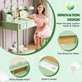 thumbnail image 5 of LAZZO 36“ Writing Desk with Built-in Outlet and Detachable Hutch, Wooden Computer Desk for Small Place and Home Office, Green, 5 of 10