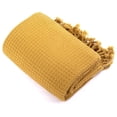 thumbnail image 6 of PÜSKÜL - Waffle Weave Thin Turkish Bath and Beach Towels - Turkish Cotton Oversized Quick Drying Waffle Towels for Travel 67x33 inch 2 Packs (Mustard Yellow), 6 of 9