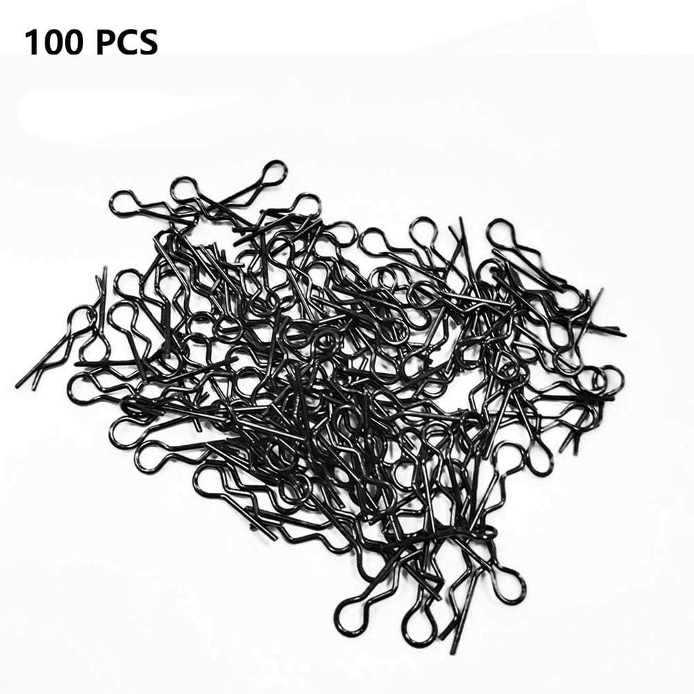 100PCS Stainless Steel Body Shell Clips Pin Or RC 1/16 Model Car-ac