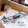 thumbnail image 4 of Bambloom Bamboo Bathtub Tray,Luxury Expandable Bath Tray for Tub with Bath Ball & Soap Holder,Gray, 4 of 6