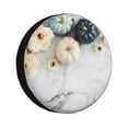 thumbnail image 2 of Balery Pumpkin And White Marble Tire Covers - Tough Tire Wheel Protector for Truck, SUV, Trailer, Camper, RV -15 inch, 2 of 8