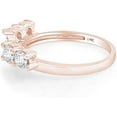 thumbnail image 2 of Gems Jewels 14K Rose Gold Plated 1 Ct Round Cut White Diamond Enhancer Guard Wrap Ring 925 Sterling Silver For Women's -7.5, 2 of 4