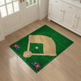 thumbnail image 3 of ODIKA 3'x5' Washable Area Rug Baseball Field Sport Design With Diamond Layout And Pennant Border for Hallway, Laundry Room, Non-Slip, Flatweave, Easy Care, 3 of 7