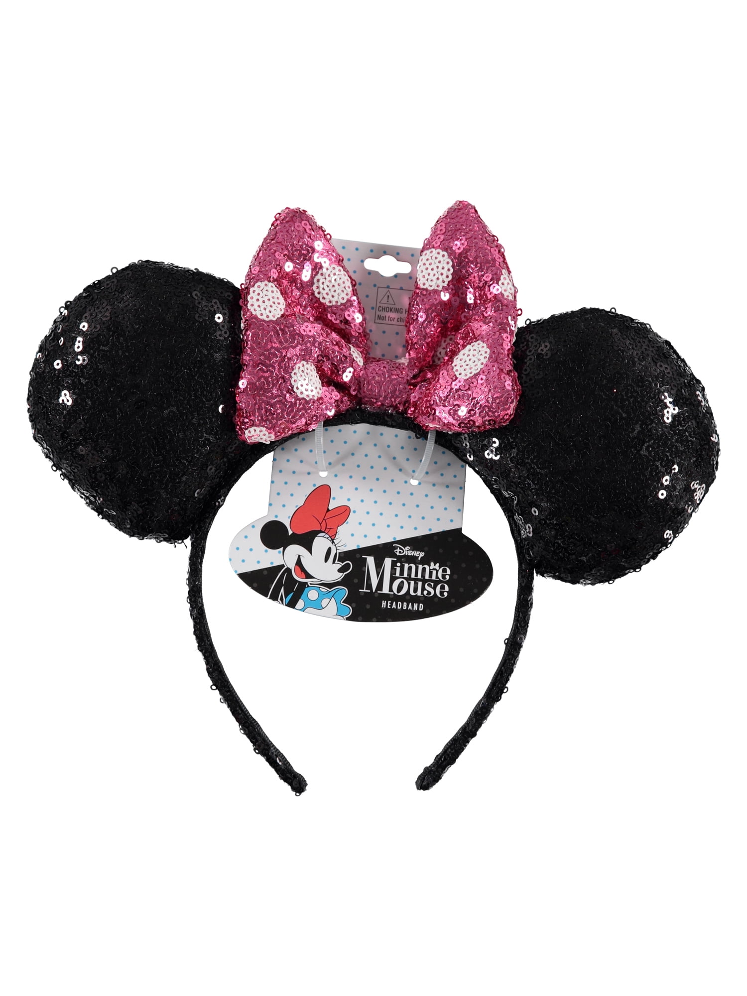 Minnie Mouse Ears Headbands 20 pcs Shiny Black Pink Bow Birthday Party Costume 