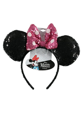 3 Minnie Mouse Black Red Pink Silver Bow-Mickey Mouse Ears Headband Costume