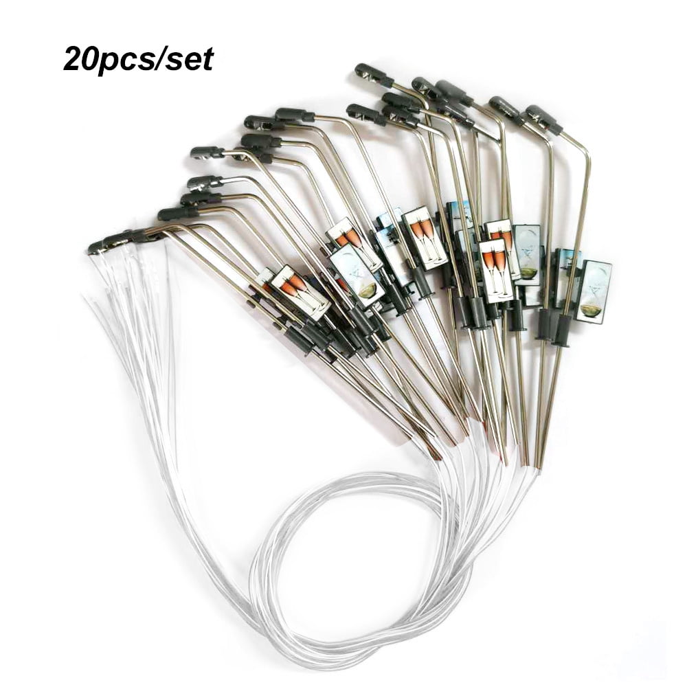 20Pcs Painted LED Lamppost Wire Courtyard Lights 1/150 HO for Roadway Scene
