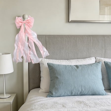 Cute Bow Shaped Curtain Tieback Clips Set Decorative Sheer Curtain Holdback Straps Elegant Window Curtain Ties for Cozy Living Room Bedroom Home Window Decoration Pink