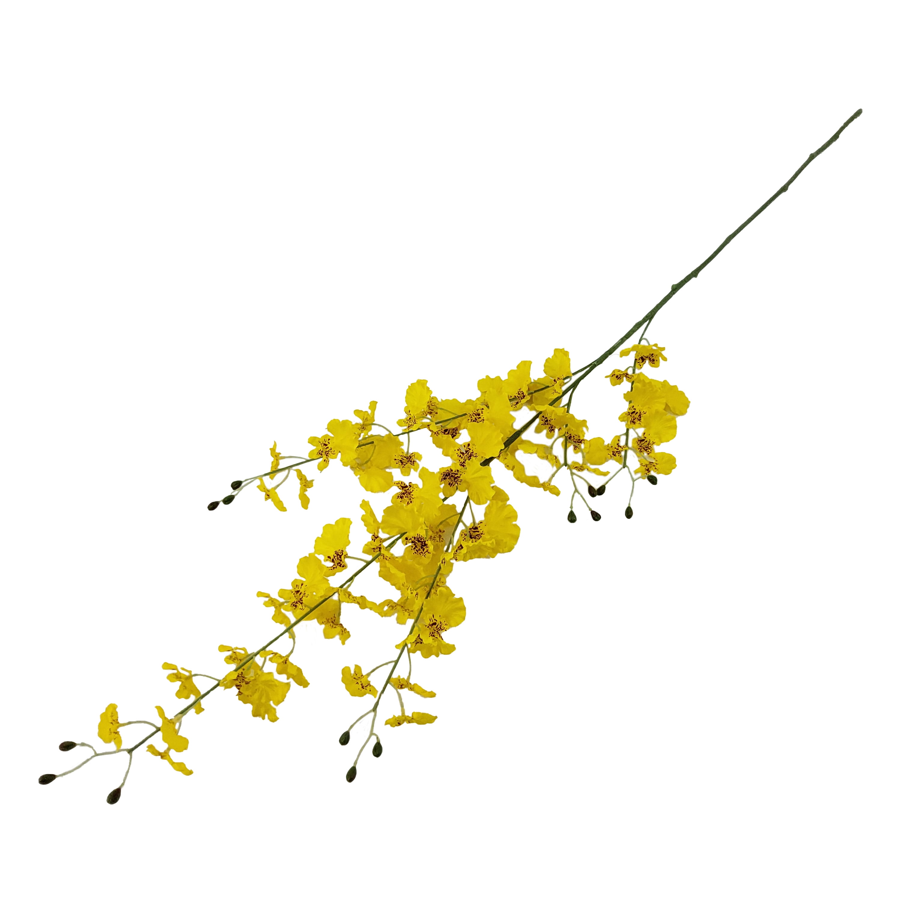 Mainstays Indoor Artificial Orchid Long Stem, Yellow Color. Assembled Product Height 40".