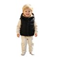 thumbnail image 3 of Toddler Kids Hooded Puffer Vest, Boys Girls Fleece Lined Sleeveless Jacket, Warm Zip Up Padded Waistcoat with Pockets for Fall Winter Outerwear(Black,2-3 Years), 3 of 9