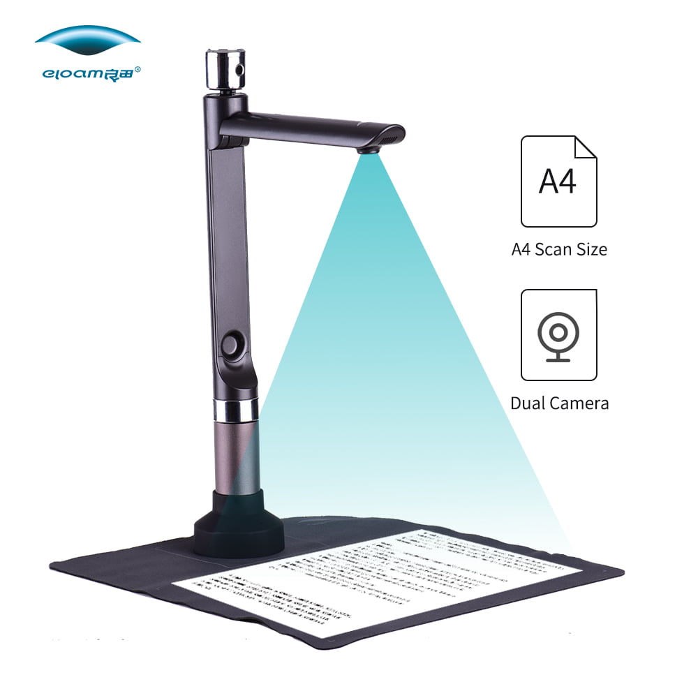 English Article Recognition 8MP USB Document Scanner Classroom and Conference Capture Size A4 Auto-Flatten & Deskew Tech for Teacher Portable Document Camera 