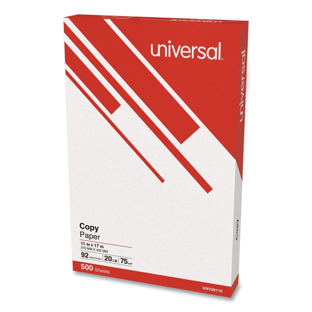 11 in. x 17 in. 92 Bright 20 lbs. Bond Weight Copy Paper - White (5 Reams/Carton)