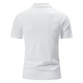thumbnail image 4 of IYTR Mens Short Sleeve Shirts Summer Solid Color Turndown Pullover T-Shirt Tops Business Casual Shirts White L, 4 of 6