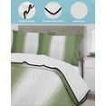 thumbnail image 4 of Quilts Twin-XL Size Bedding Set, Dark Green Striped Lightweight Quilted Comforter, Green White Ombre Farmhouse Gradient Soft Reversible Bedspread Coverlet with Pillow Covers for All Season, 68" x 98", 4 of 7
