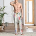 thumbnail image 2 of Uemuo Happy Easter Pattern Men's Wide Leg Palazzo Lounge Pants with Pockets Light Weight Loose Comfy Casual Pajama Pants-XX-Large, 2 of 6