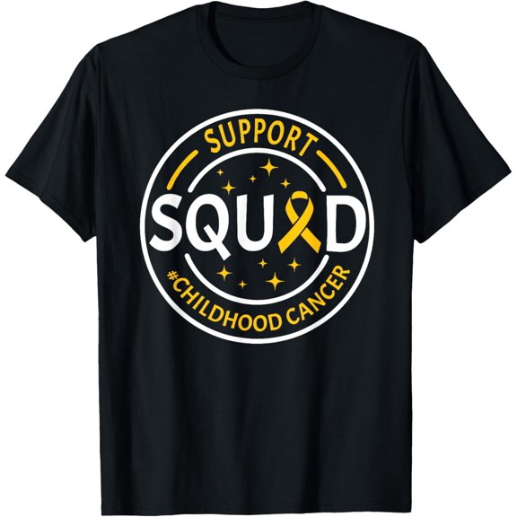 Playful Comfort Tee - Childhood Cancer Awareness Support Squad Gold Ribbon Kids T-Shirt