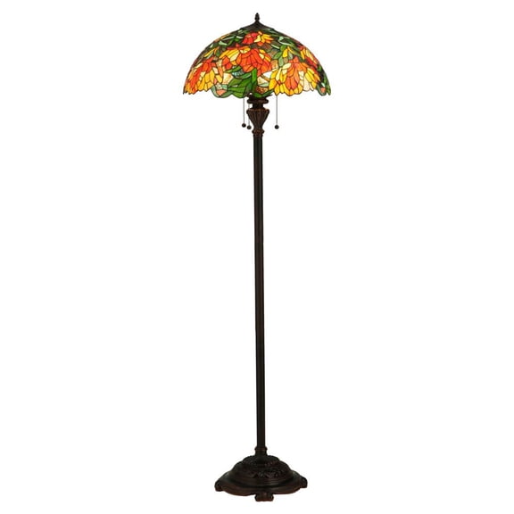 Meyda Tiffany 134535 Lamella 3 Light 66" Tall Hand-Crafted Floor Lamp - MultiColor