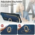 thumbnail image 3 of Feishell for Samsung Galaxy A32 5G Wallet Case, Zipper Purse with 360 Rotatable Ring Kickstand, Premium PU Leather Shockproof Magnetic Buckle Credit Card Slots Holder Phone Case for Women Men,Blue, 3 of 9