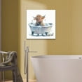 thumbnail image 7 of HFDF Cow Pictures Wall Decor Highland Cow Bathroom Decor, Funny Highland Cow Wall Art Print, Cow Bathtub Poster, Funny Animal Artwork for Bedroom 24x16inch Framed, 7 of 7