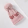 thumbnail image 2 of Splozh Toddler Beanie Kids Winter Hats Infant Double Layered Thickened Cute Jacquard Heart Shaped Knitted Hat for Toddler Pink,One Size, 2 of 6