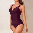 thumbnail image 6 of Cethrio Women's One-Piece Swimsuits, Sexy Sleeveless V-Neck Bathing Suits Purple Size XL, 6 of 7